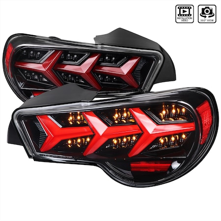 Spec-D Tuning Scion Frs Subaru Brz Lambo Style Sequential Led Tail Light 2013-2016 LT-FRS12BKLED-LB-TM
